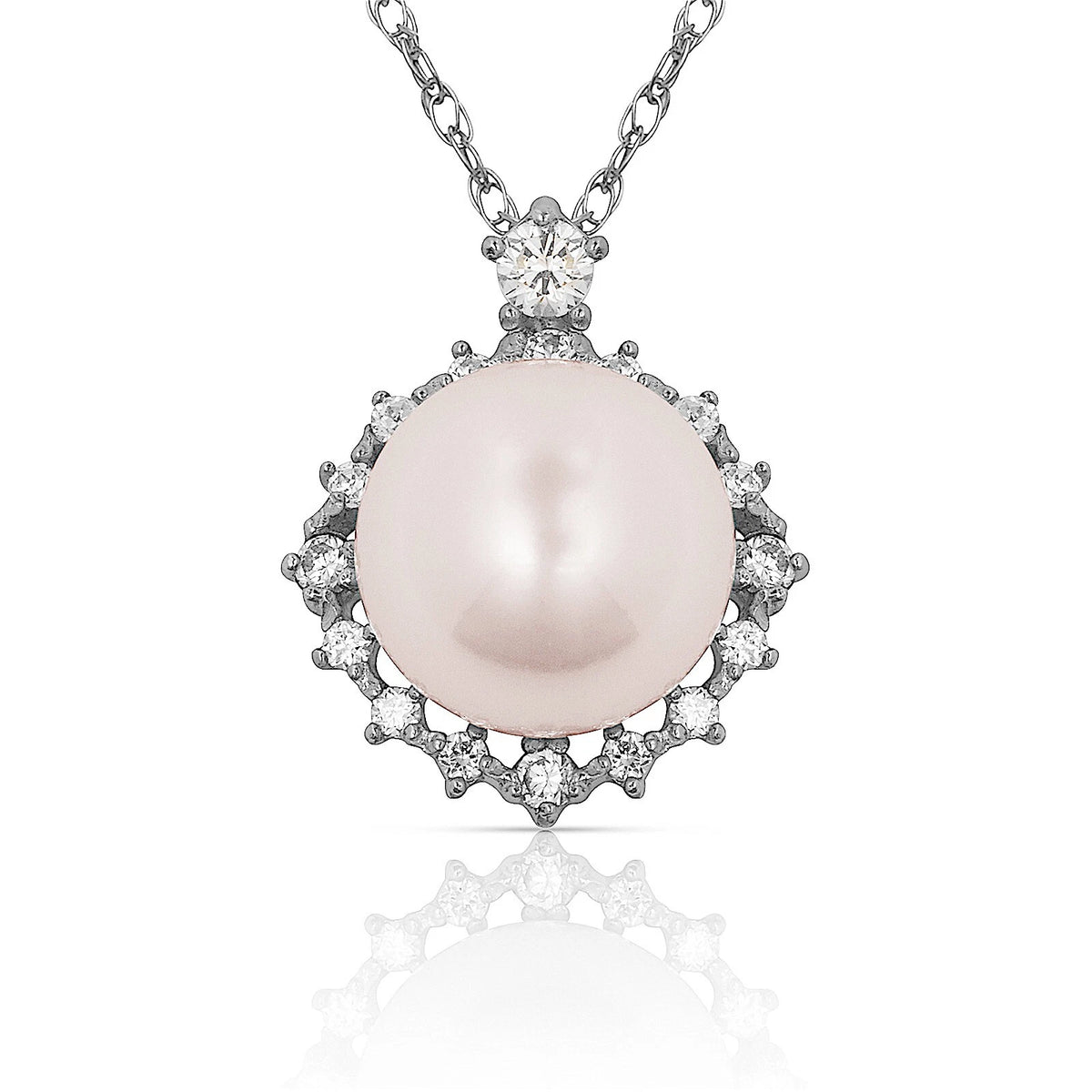 14K Yellow & White Gold white Freshwater Pearl For Women