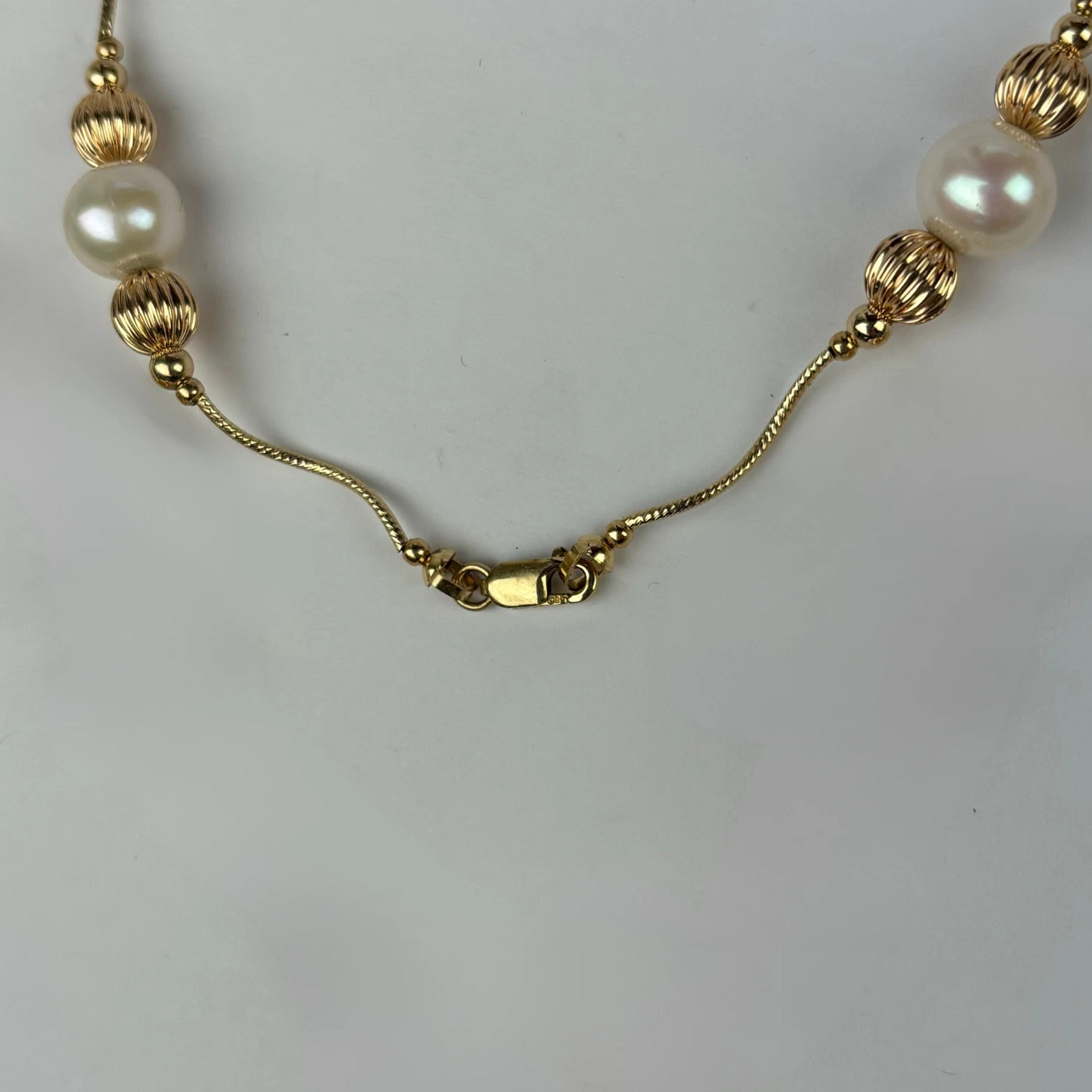 14K Yellow Gold Elegant Pearl & Gold Ball Bracelets for Women
