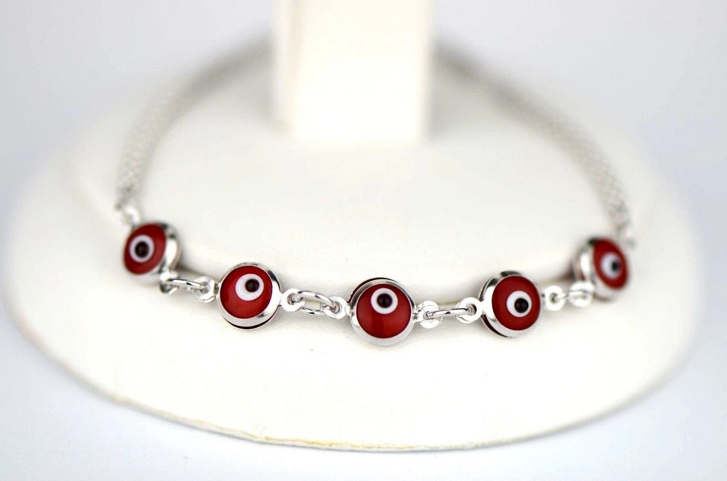 14k Yellow Gold White Gold Evil Eye Bracelet