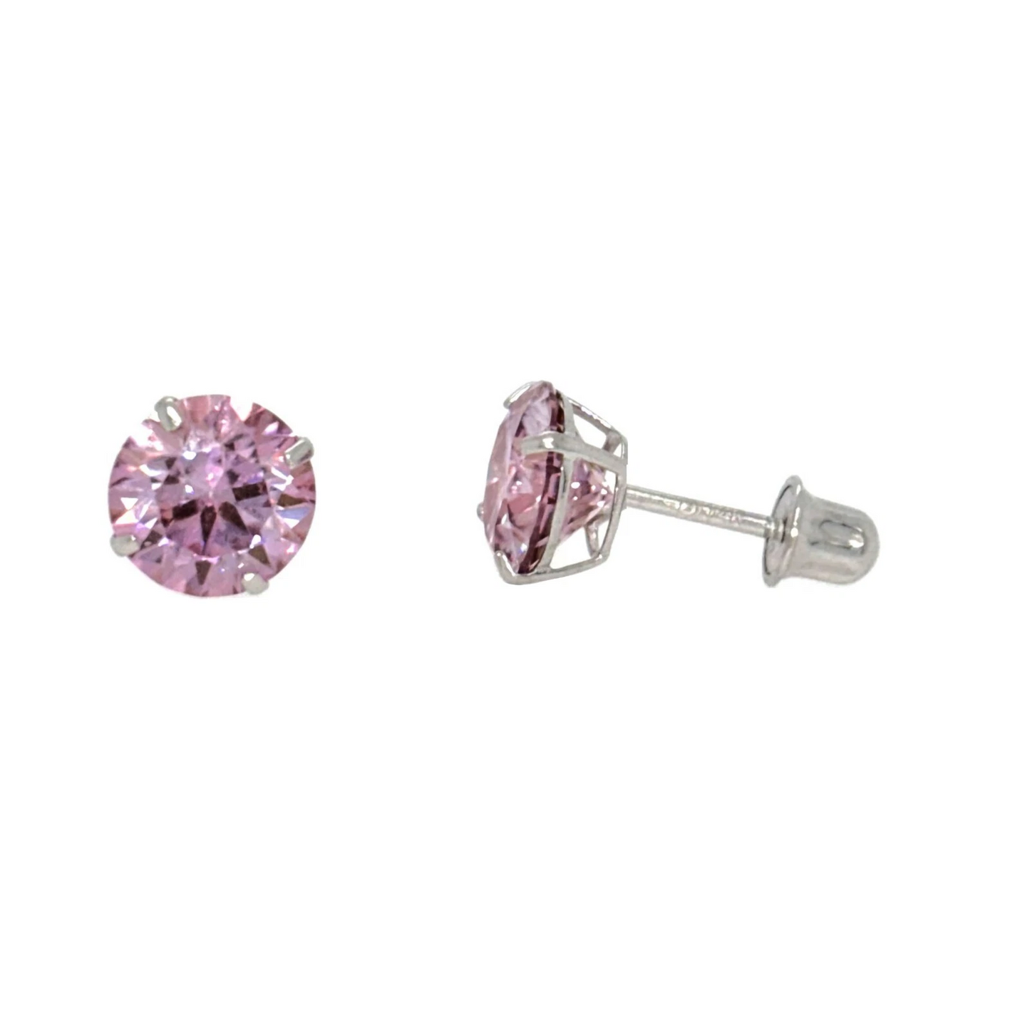 Gold 14K GRA Certified D-VVS1 Round Moissanite Screw Back Studs Earrings
