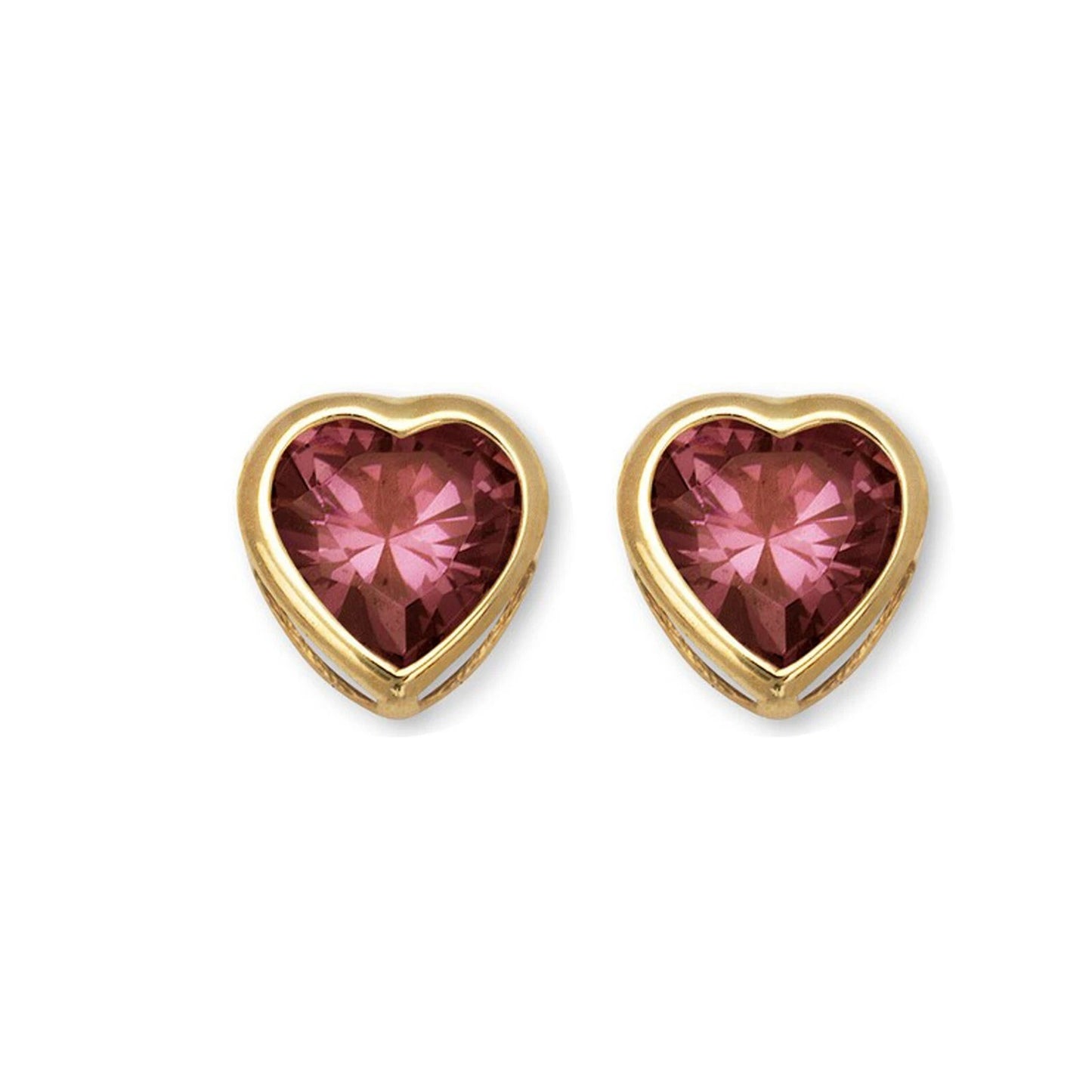14K Yellow Gold Heart Shaped 3mm x 3mm Stud Earrings for Women