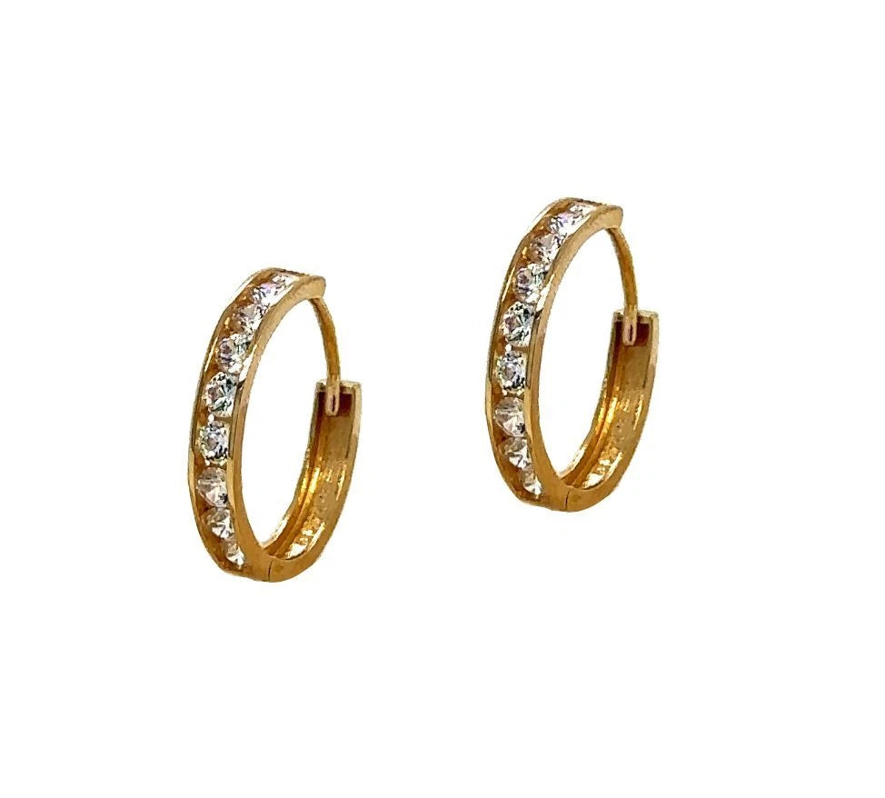 14K Yellow Gold Huggie Classic Hoop Earrings