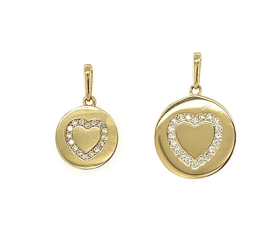 14k Yellow Gold Round CZ Birthstone Pendant