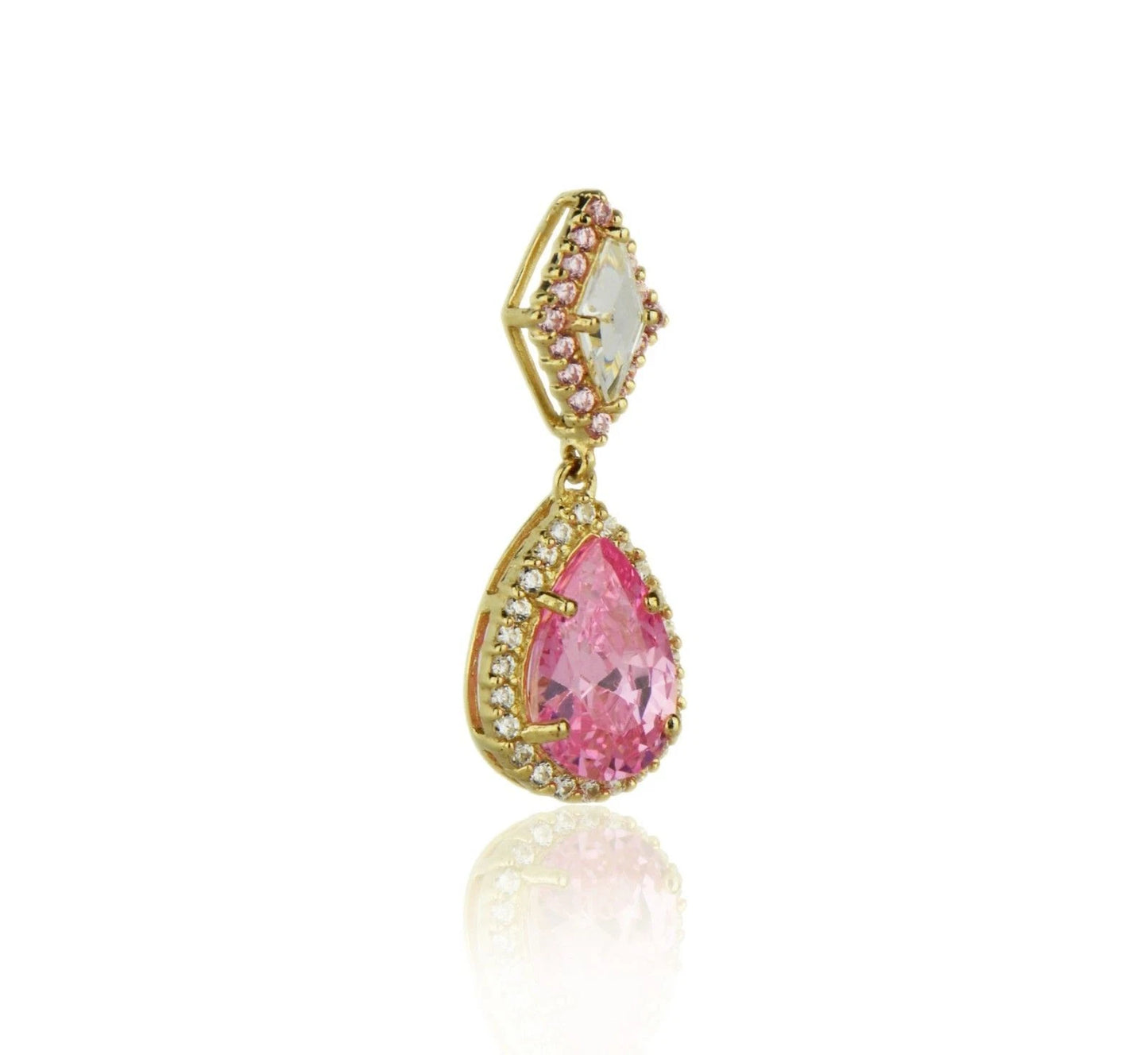 14k Yellow Gold CZ Pear Shape Pendants