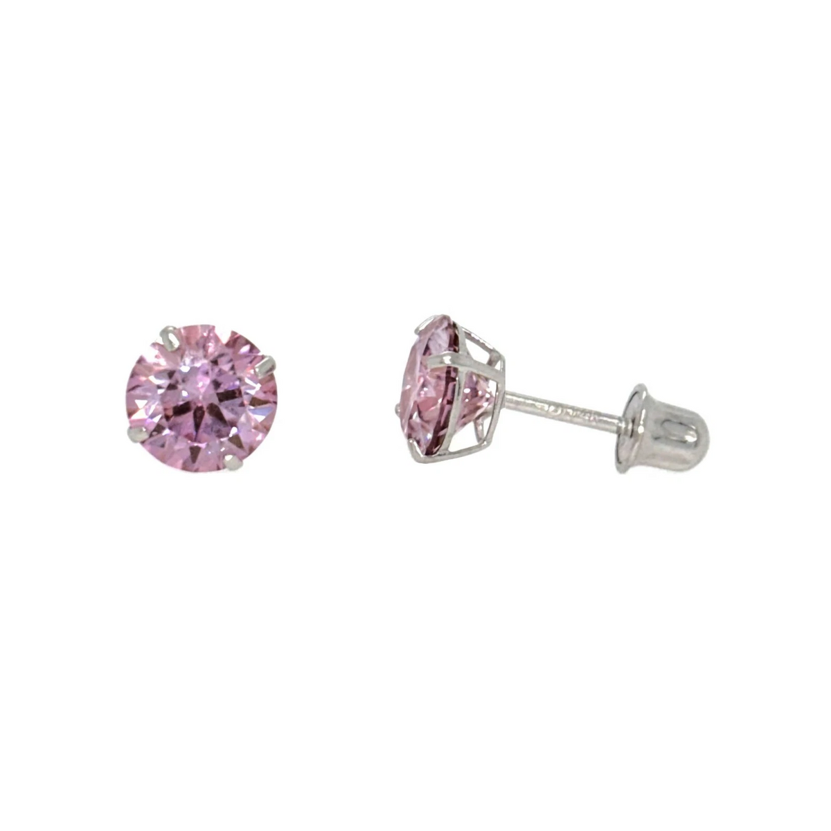 Gold 14K GRA Certified D-VVS1 Round Moissanite Screw Back Studs Earrings