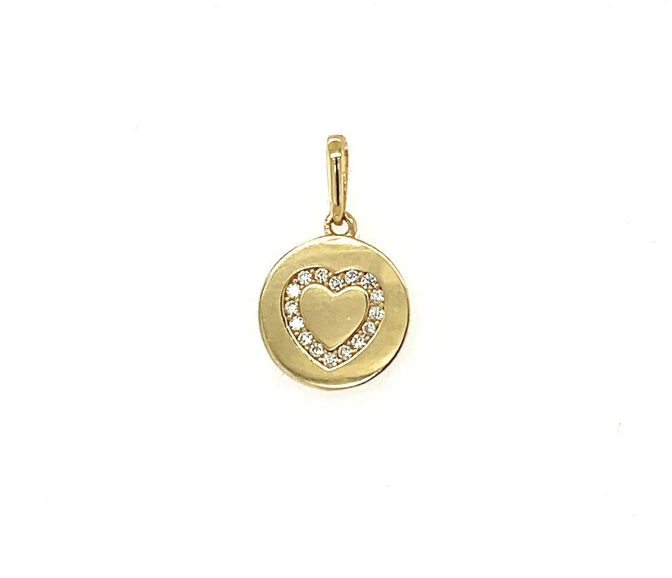 14k Yellow Gold Round CZ Birthstone Pendant