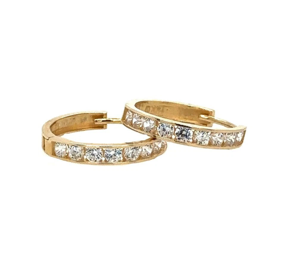 14K Yellow Gold Huggie Classic Hoop Earrings
