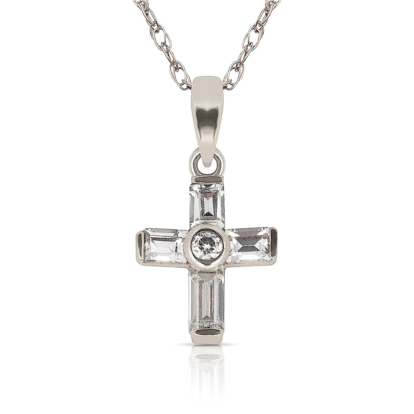 14K Gold Cross Pendant for Women