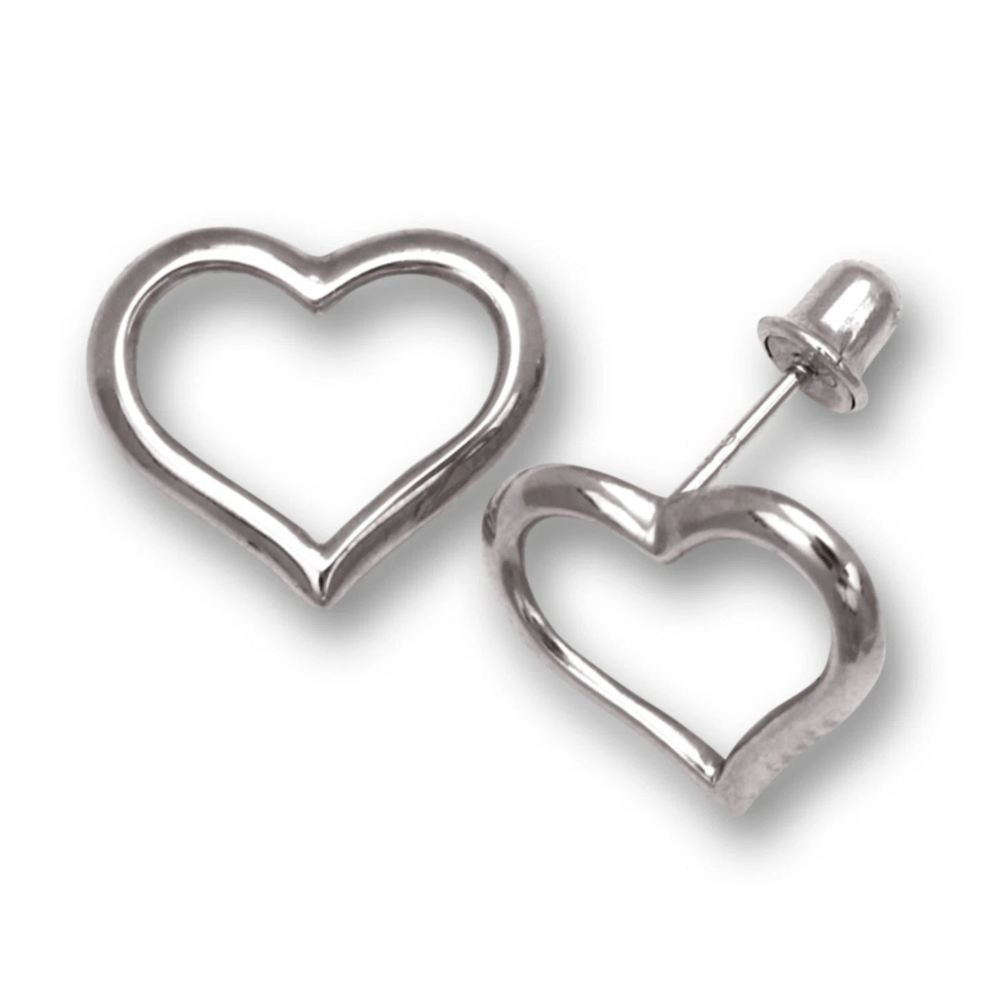 14K Yellow and White Gold Heart Earrings for Women