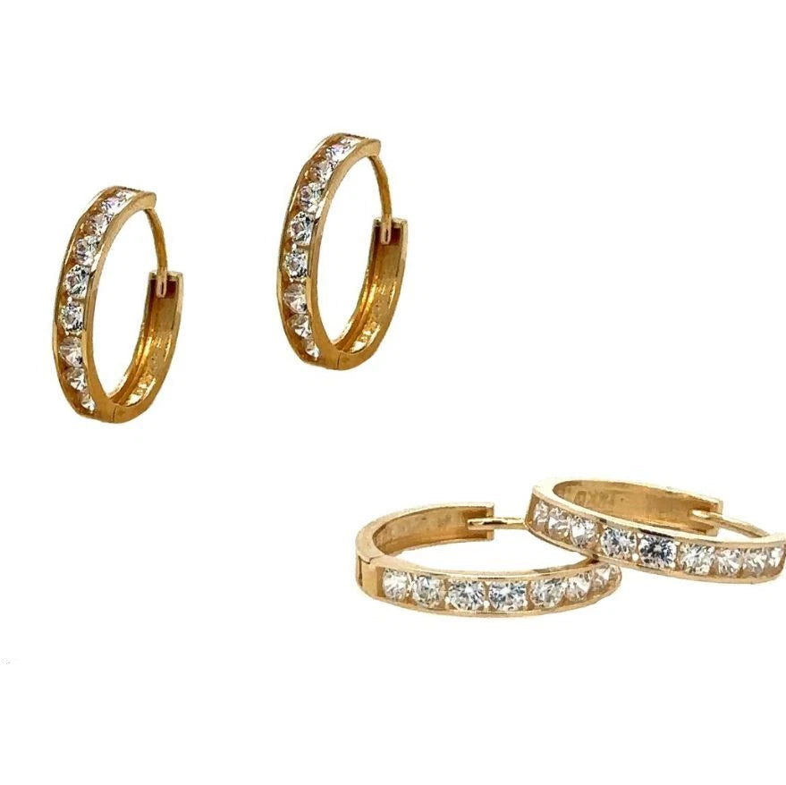 14K Yellow Gold Huggie Classic Hoop Earrings