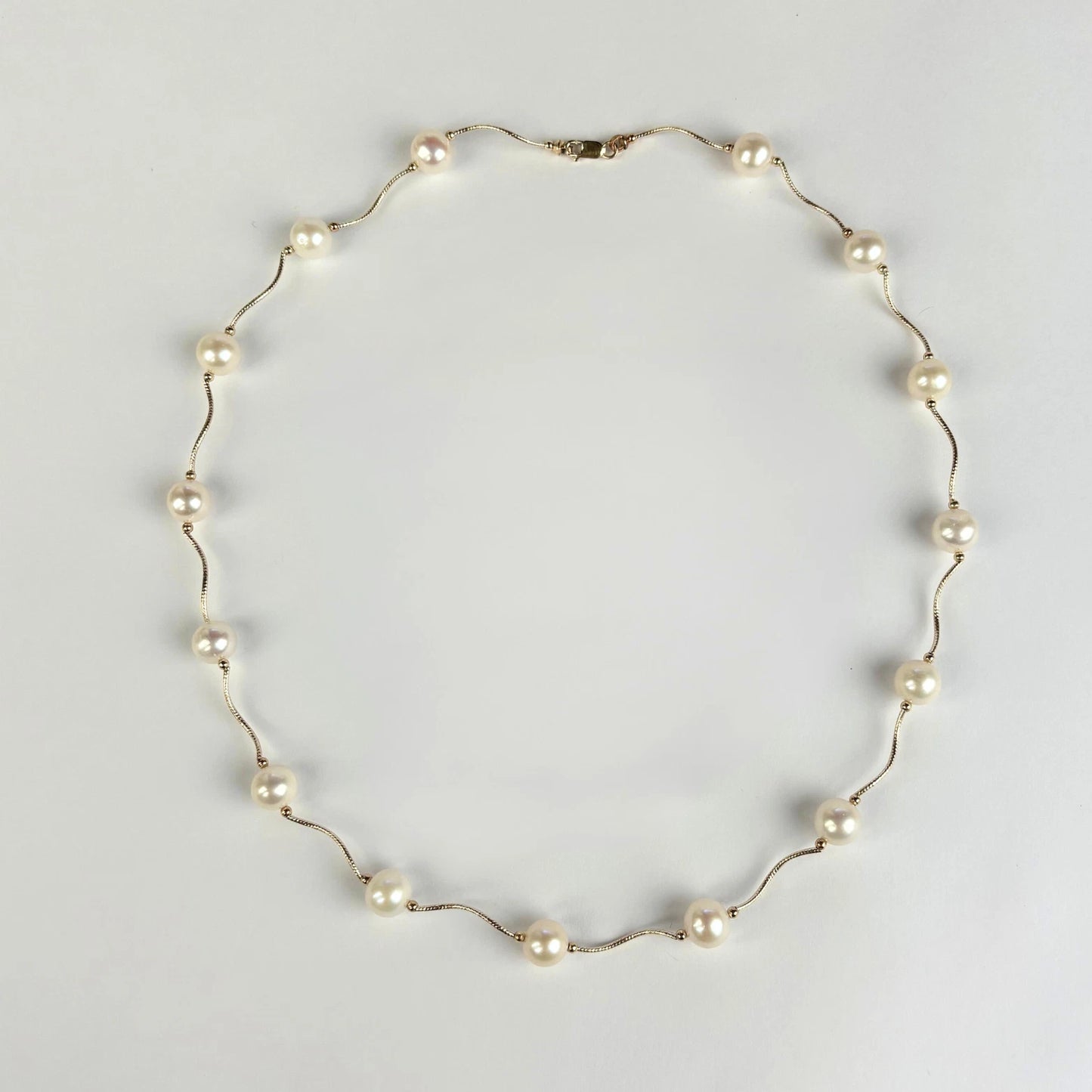 14K Yellow Gold Classic Freshwater Pearl Necklaces for Women