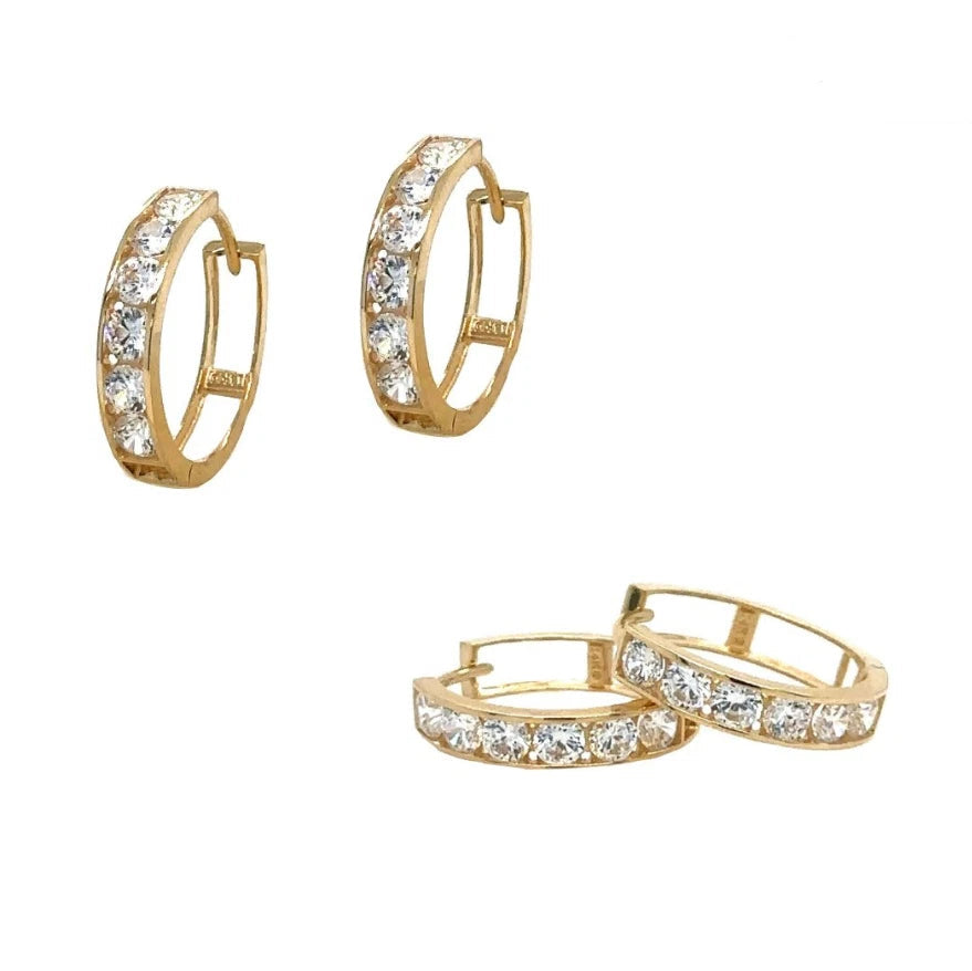 14K Yellow Gold Huggie Hoop Earrings