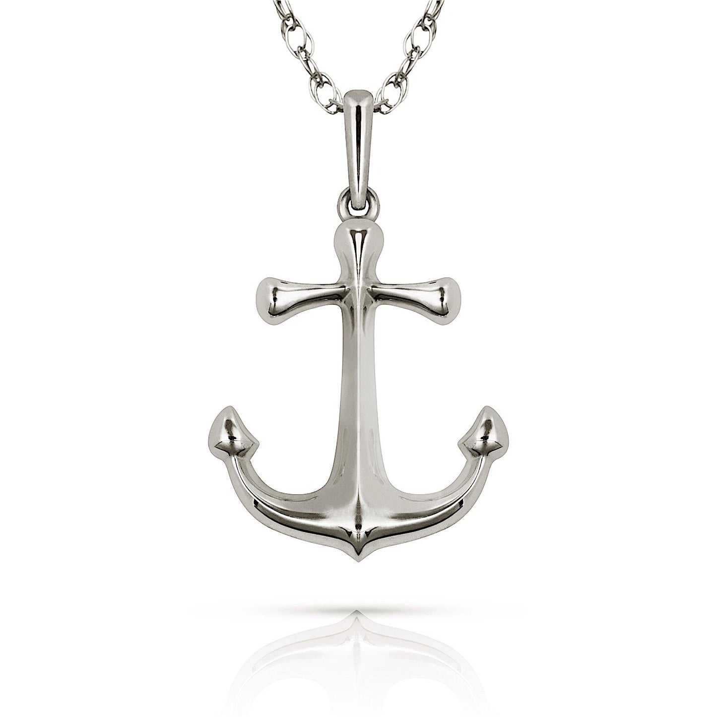 14k Gold Anchor Pendant For Women