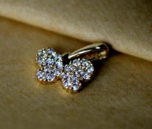 14K Yellow or White Gold Butterfly CZ Pendant