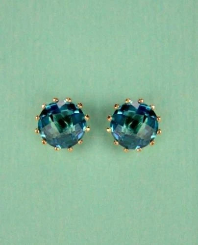 14k Solid Yellow Gold 6mm Round Birthstone Screw Back Earrings for Women