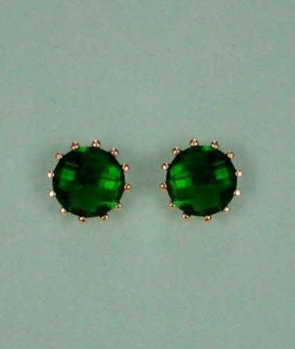 14k Solid Yellow Gold 6mm Round Birthstone Push Back Earrings