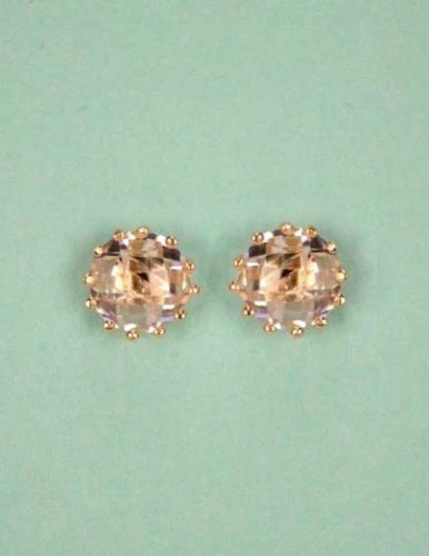 14k Solid Yellow Gold 6mm Round Birthstone Screw Back Earrings for Women