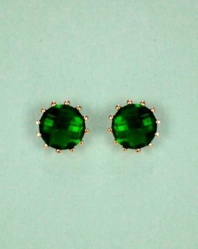 14k Solid Yellow Gold 6mm Round Birthstone Screw Back Earrings for Women