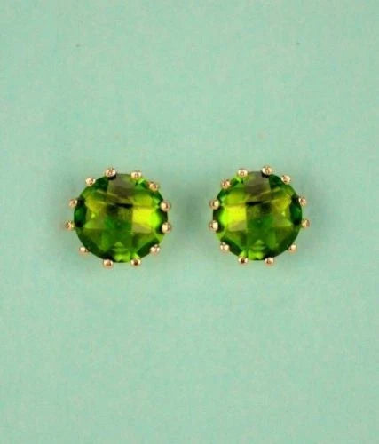 14k Solid Yellow Gold 6mm Round Birthstone Screw Back Earrings for Women