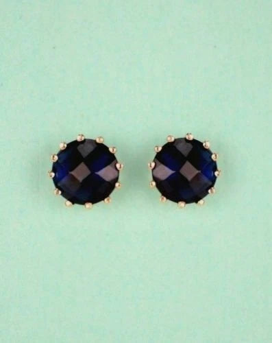 14k Solid Yellow Gold 6mm Round Birthstone Push Back Earrings