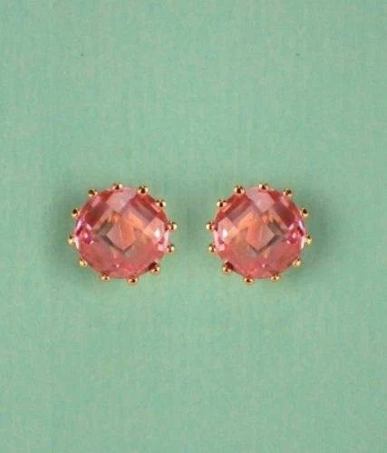 14k Solid Yellow Gold 6mm Round Birthstone Push Back Earrings