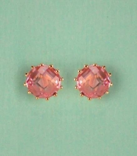 14k Solid Yellow Gold 6mm Round Birthstone Screw Back Earrings for Women