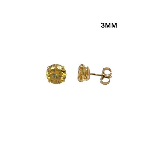 14K Gold Certified GRA D-VVS1 Round Moissanite Push Back Studs Earrings