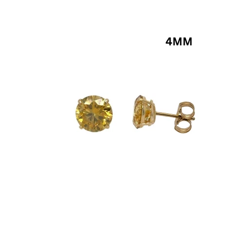 14K Gold Certified GRA D-VVS1 Round Moissanite Push Back Studs Earrings