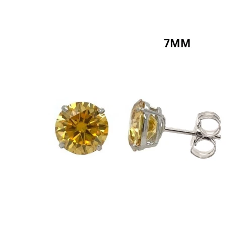 14K Gold Certified GRA D-VVS1 Round Moissanite Push Back Studs Earrings