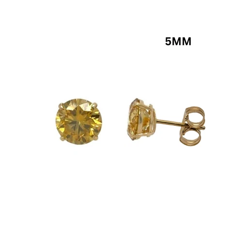 14K Gold Certified GRA D-VVS1 Round Moissanite Push Back Studs Earrings