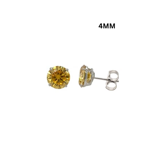 14K Gold Certified GRA D-VVS1 Round Moissanite Push Back Studs Earrings