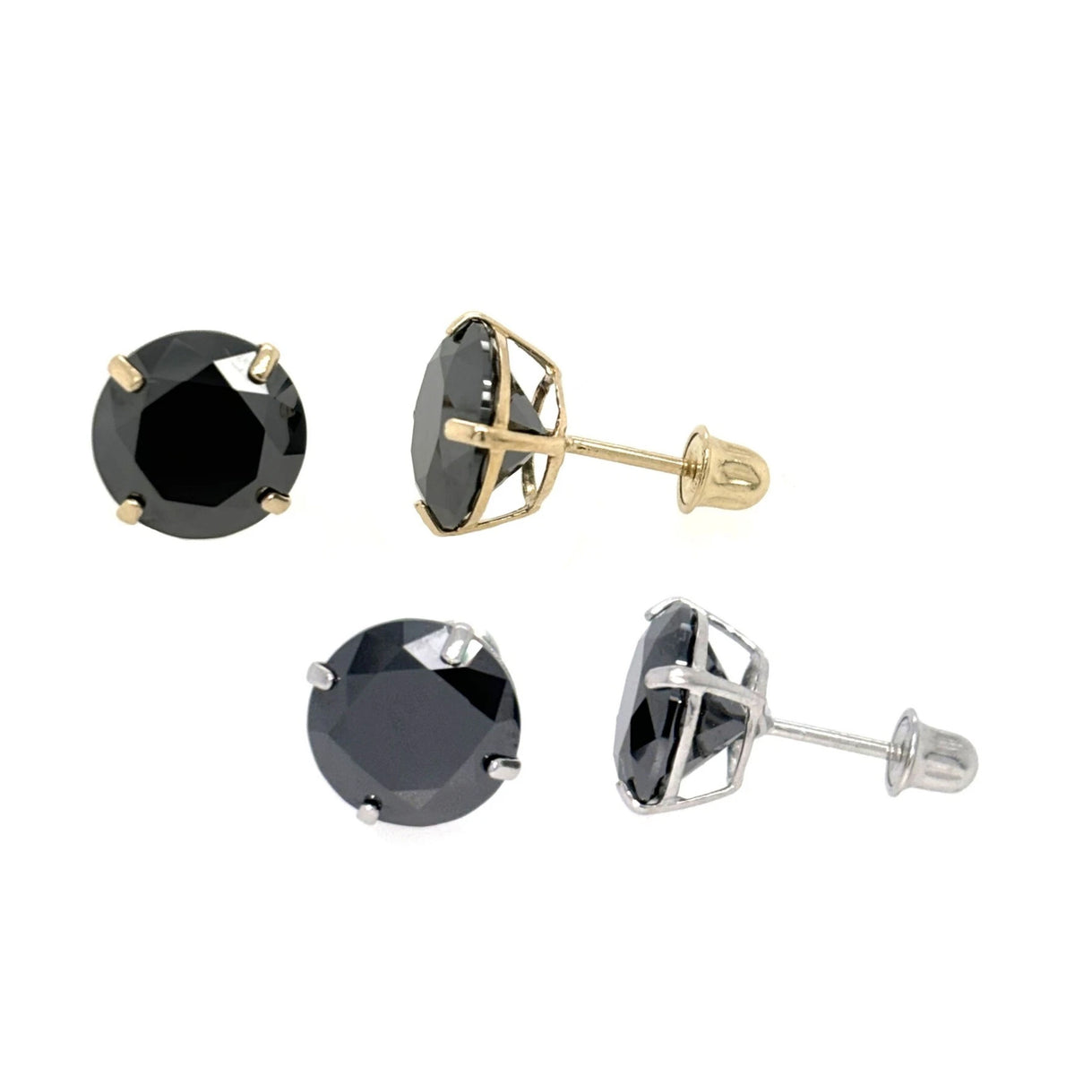 14K Gold GRA Certified D-VVS1 Round Moissanite Studs Earrings