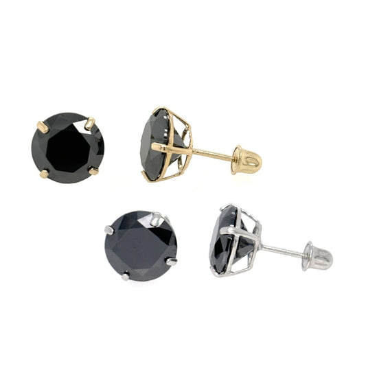14K Gold GRA Certified D-VVS1 Round Moissanite Studs Earrings