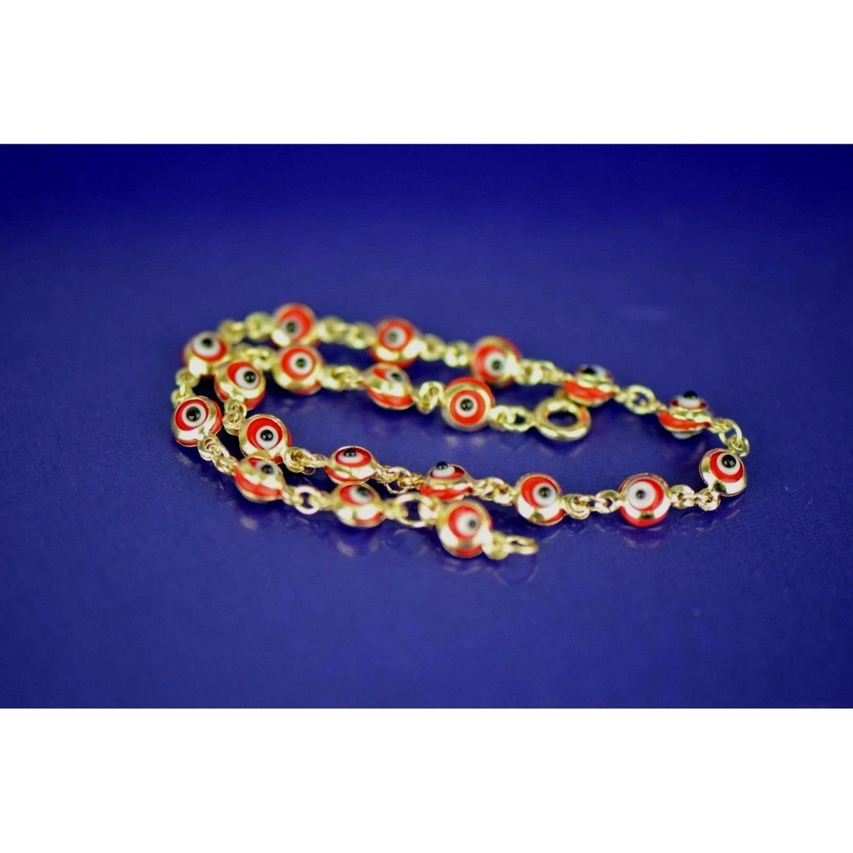 14k Gold Yellow Evil Eye Bracelet