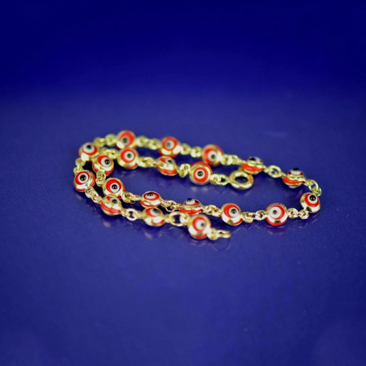 14k Gold Yellow Evil Eye Bracelet