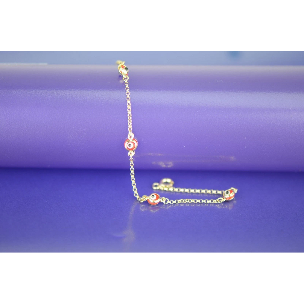 14k Yellow Gold Evil Eye Bracelet
