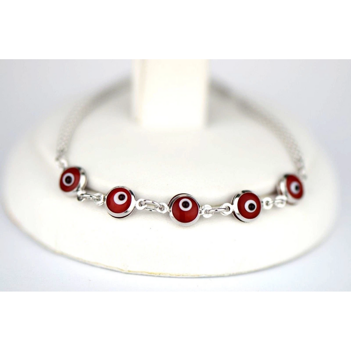 14k Yellow Gold White Gold Evil Eye Bracelet