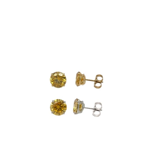 14K Gold Certified GRA D-VVS1 Round Moissanite Push Back Studs Earrings